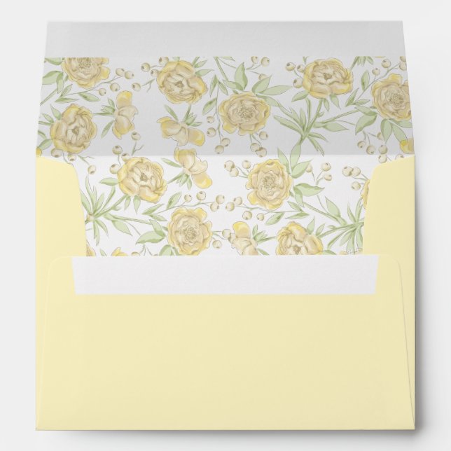 Yellow Rose Wedding Envelope (Back (Bottom))