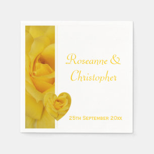 Yellow Rose Wedding Napkin