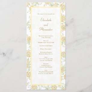 Yellow Rose Wedding Programs