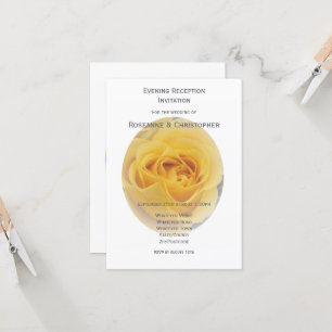 Yellow Rose Wedding Reception Invitation
