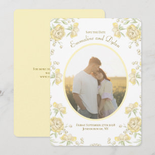 Yellow Rose Wedding Save the Date Invitation