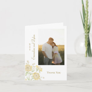 Yellow Rose Wedding Thank You Cards Photo