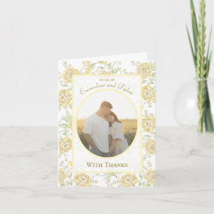 Yellow Rose Wedding Thank You Cards Photo