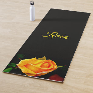 Yellow Rose Wet With Dew Yoga Mat
