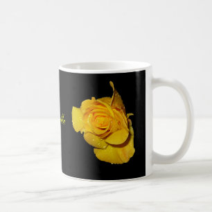 Yellow Rose with Dew Drops Coffee Mug