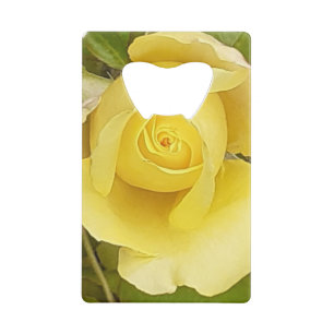 Yellow Rosebud Bottle Opener Credit Card Bottle Opener