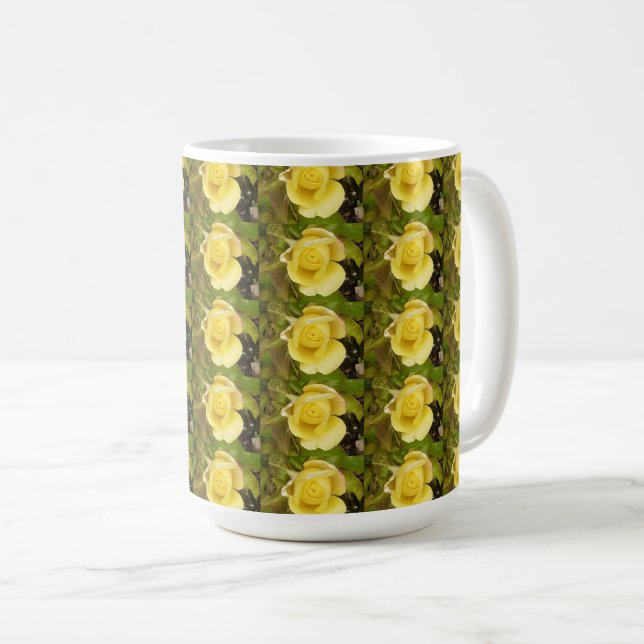 Yellow Rosebud Coffee Mug (Front Right)