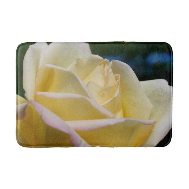 Yellow Rosebud Flower   Bath Mat (Front)