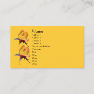 Yellow Rosebud Flower Nature Business Card