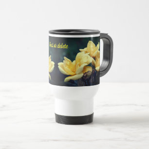 Yellow Rosebud Flower Personalized Travel Mug