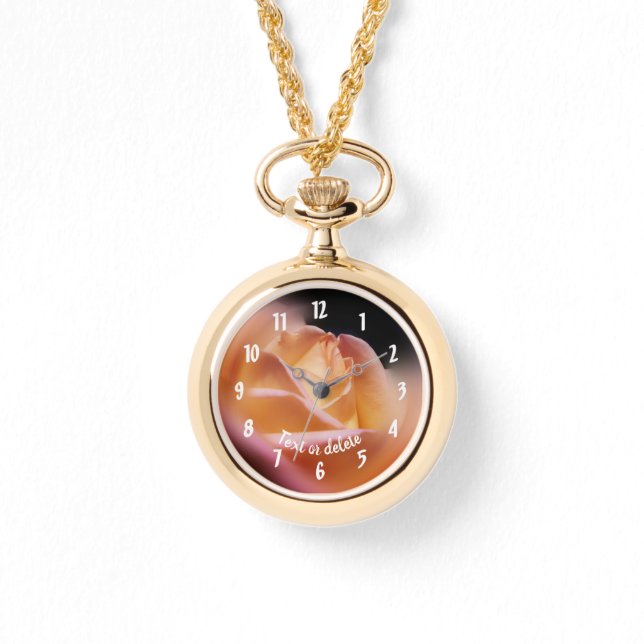 Yellow Rosebud Personalized  Watch (Front)