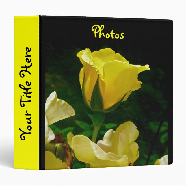 Yellow Rosebud Photos Binder (Front/Spine)