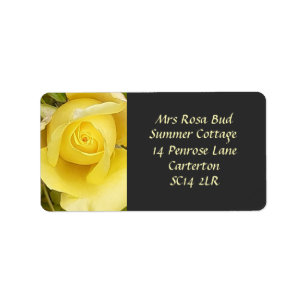 Yellow Rosebud Return Address Label