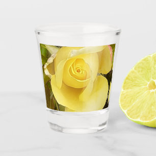 Yellow Rosebud Shot Glass