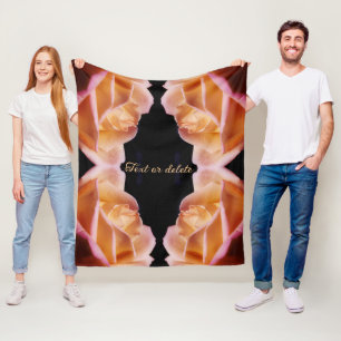 Yellow Rosebud Tinted Abstract Personalized Fleece Blanket