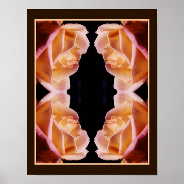 Yellow Rosebud Tinted Flower Abstract Poster (Front)