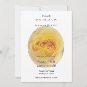 Yellow Rosebud Wedding Save The Date