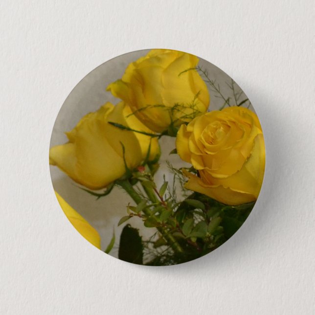 Yellow Roses 2 Inch Round Button (Front)