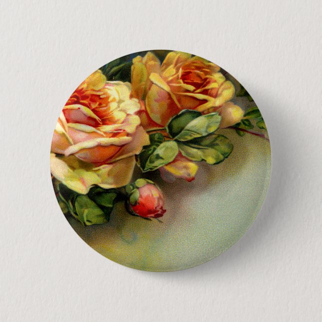 Yellow Roses 2 Inch Round Button (Front)