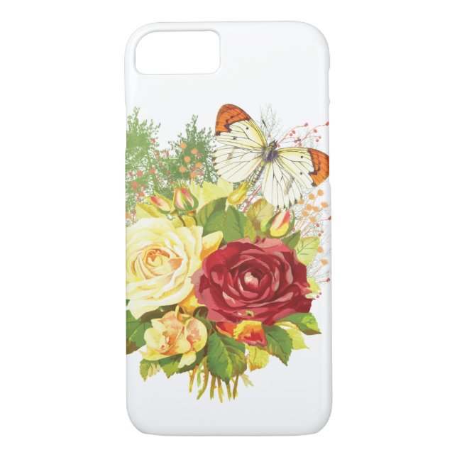 Yellow Rose's and a Butterly Case-Mate iPhone Case (Back)