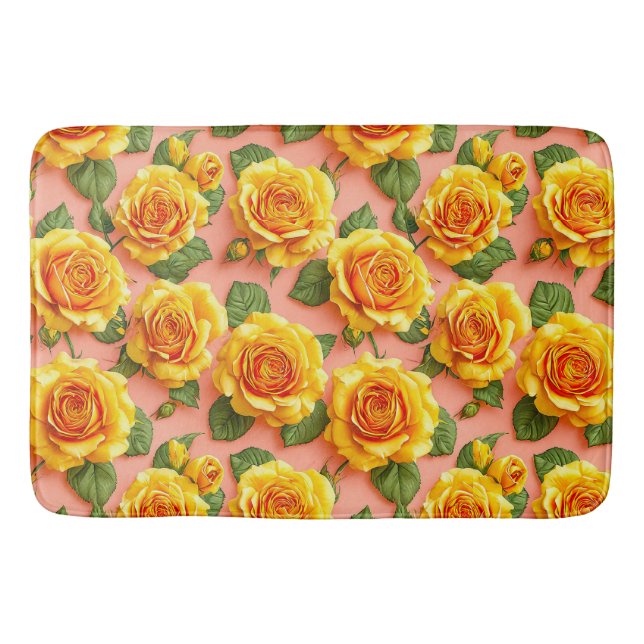 Yellow roses bath mat (Front)