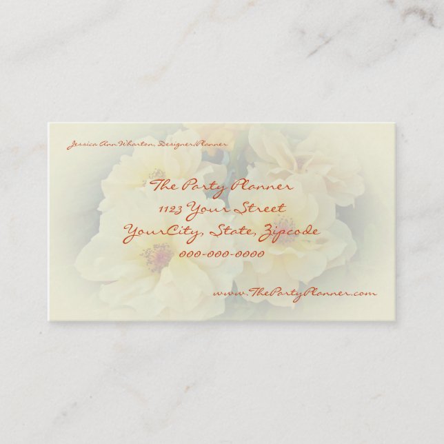 Yellow Roses Business Card (Front)