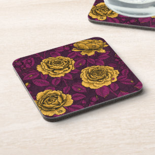Yellow roses coaster