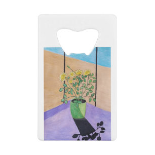 Yellow Roses Credit Card Bottle Opener