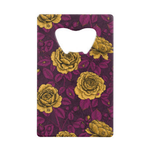 Yellow roses credit card bottle opener
