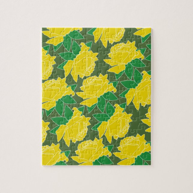 Yellow Roses Custom Pattern Jigsaw Puzzle (Vertical)