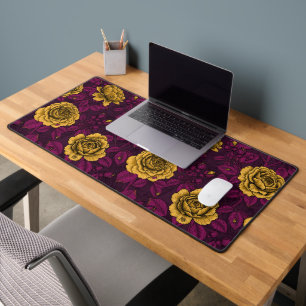 Yellow roses desk mat