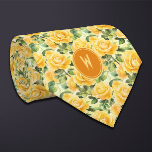 Yellow Roses Floral Tie