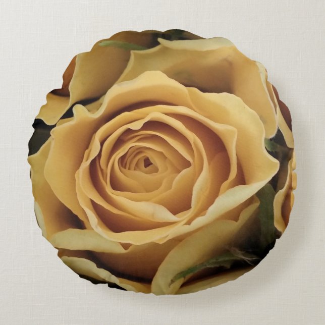 Yellow Roses, Flower, Round Pillow (Front)