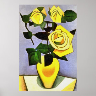 Yellow Roses From A Friend Geometric Abstract Poster