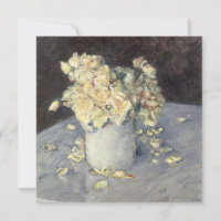 Yellow Roses in a Vase by Caillebott Impressionist