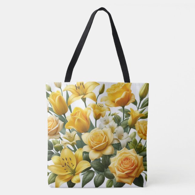 Yellow Roses lilies  Tote Bag (Front)