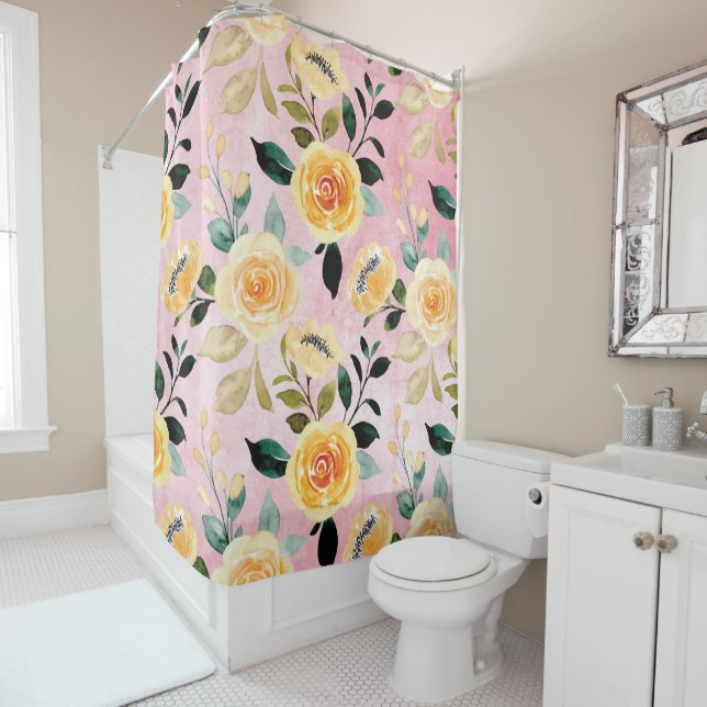 Yellow Roses on Faded Coral (In Situ)