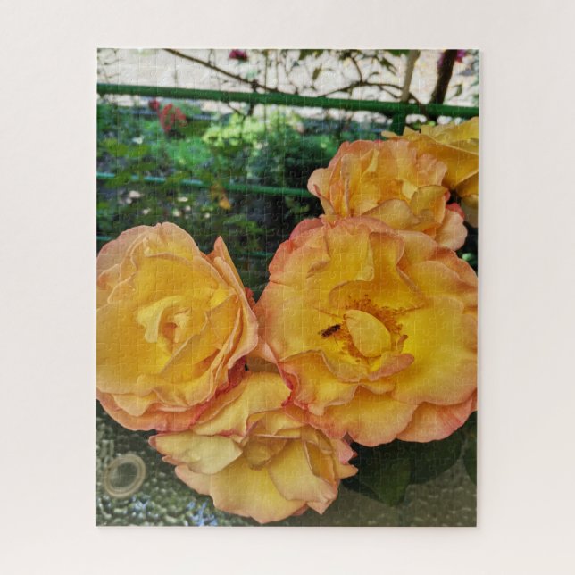 Yellow Roses on the Porch Jigsaw Puzzle (Vertical)