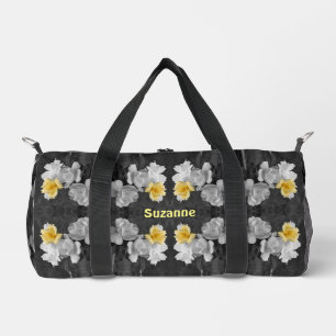Yellow Roses Partial Colour Abstract Personalized Duffle Bag