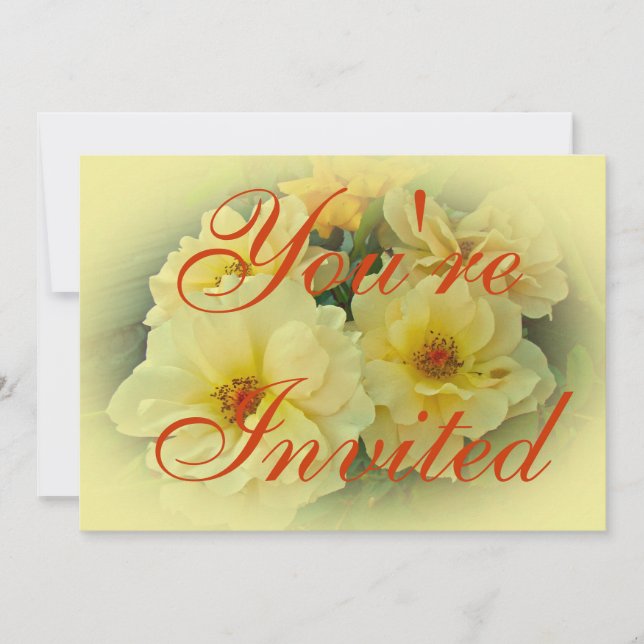 Yellow Roses Party Invitation (Front)