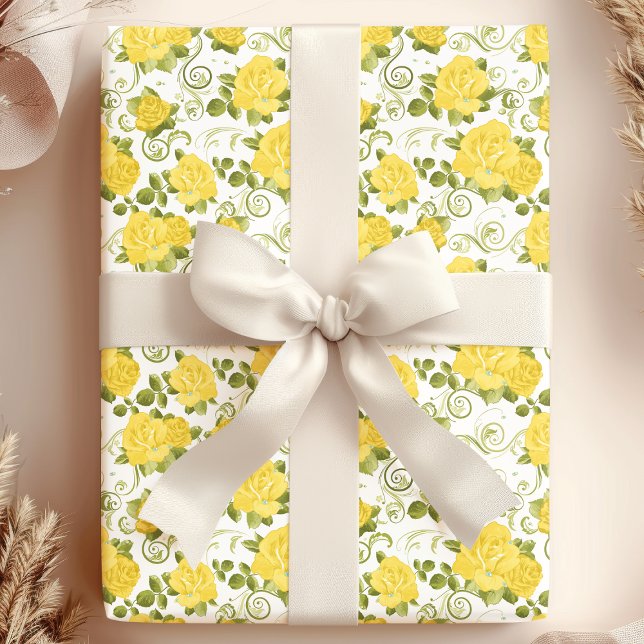Yellow Roses Patterned Wrapping Paper (Creator Uploaded)