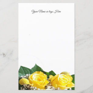 Yellow Roses Personalized Stationery