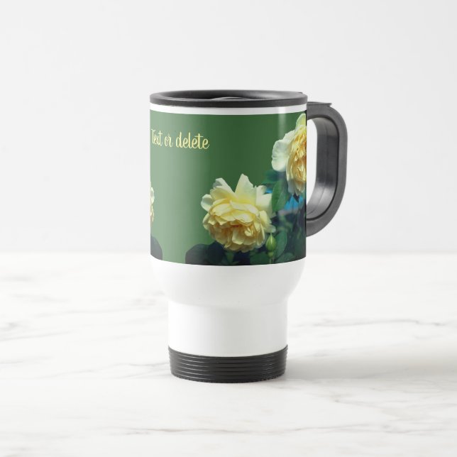 Yellow Roses Personalized  Travel Mug (Front Right)