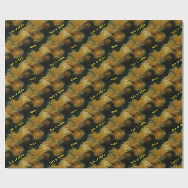 Yellow Roses Personalized Wrapping Paper (Flat)