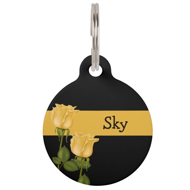 Yellow Roses Pet Tag (Front)