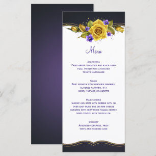 Yellow Roses Purple Violets Gold Menu