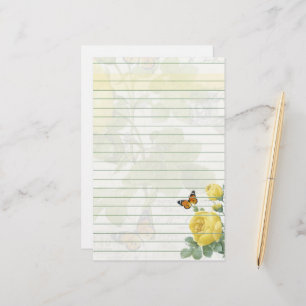 Yellow roses stationery