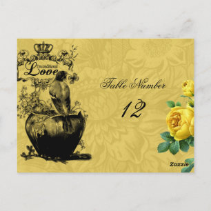 Yellow Roses Table Number Postcard