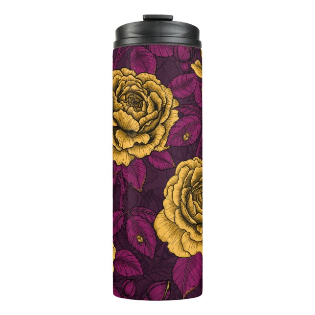 Yellow roses thermal tumbler (Front)