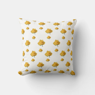 Yellow Roses Throw Pillow